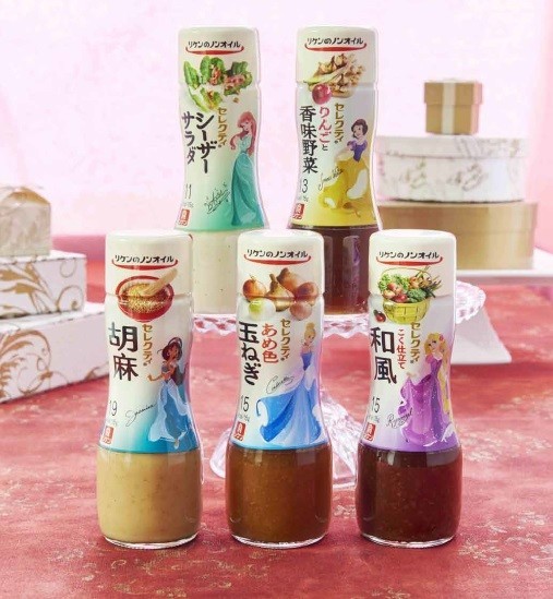 ドレッシング「リケンのノンオイル セレクティ」からディズニープリンセスデザインパッケージ登場