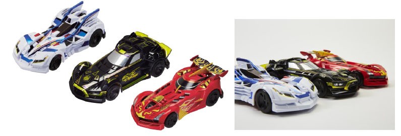 仕切りのないコースで競り合い・追い抜きなど白熱のレース...バンダイから「ゲキドライヴ」シリーズ