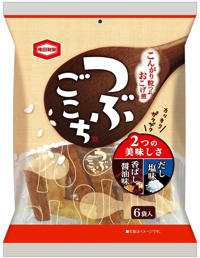 お米の粒もカリカリザクザク　亀田製菓から、米菓「つぶごこち」