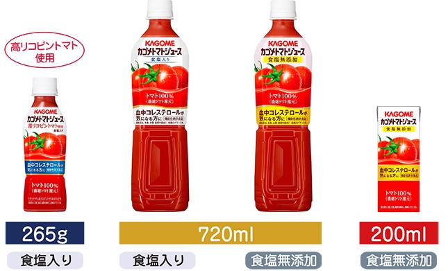 2月2日に「機能性表示食品」として再発売されるカゴメトマトジュース4商品