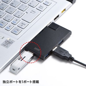 薄型コンパクトサイズのUSBハブ