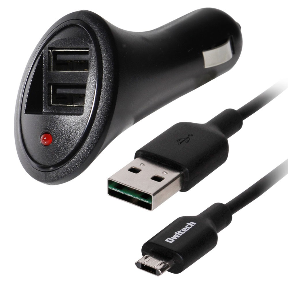 USB・micro USBどちらの向きでも両挿し対応、車載用充電＆データ転送器