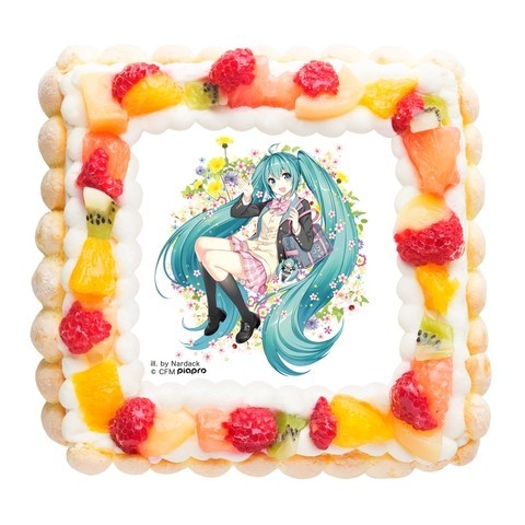 「初音ミク」の描き下ろしイラストをプリント　彩り豊かな、春限定デザインケーキ発売