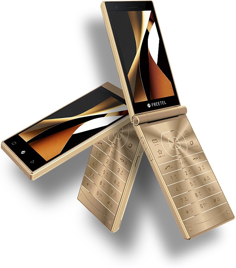 日本初の2つ折りSIMフリースマホ「MUSASHI」　表裏両面に液晶ディスプレイ搭載