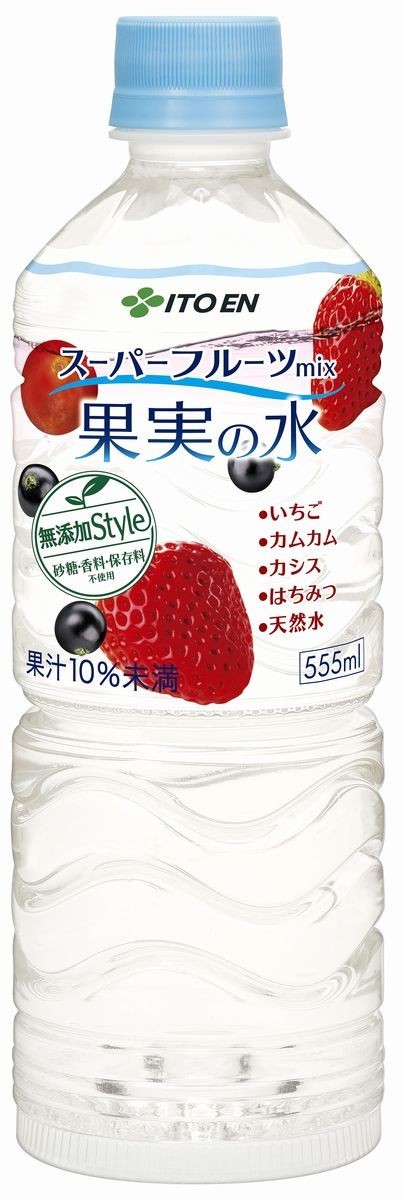 伊藤園から、無添加設計のフレーバーウォーター「果実の水 スーパーフルーツmix」発売