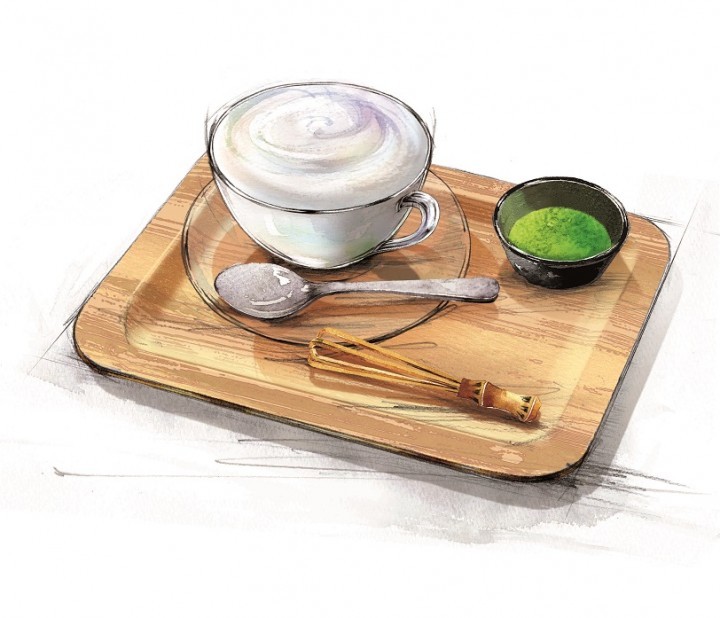 エクセルシオールカフェとキリン生茶コラボ「まるごと緑茶葉と味わう ふわふわグリーンラテ」