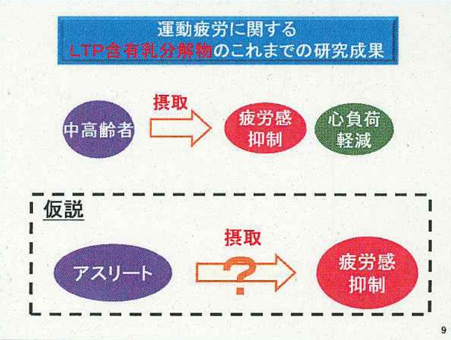 「LTP」を含む乳分解物の摂取は、中高年の運動後の疲労感抑制に効果が。現役の運動選手ではどうなるか？　
