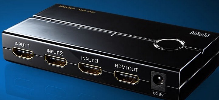 4Kテレビ対応のHDMIセレクター　高画質映像をそのまま再生