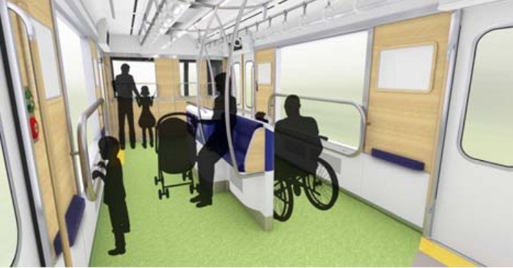 40000系には「車いす」や「ベビーカー」のほか、大きな荷物持っていても快適に利用できるスペース「パートナーゾーン」が設置される(イメージ)