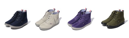 左から　ネイビー、グレー、パープル、カーキ