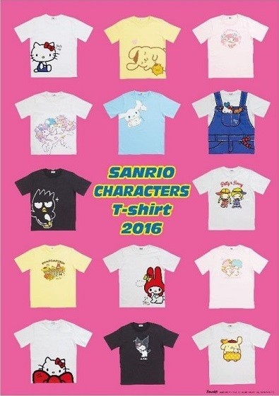 サンリオから、人気キャラクターデザインの「オトナキャラ　Tシャツ」18柄