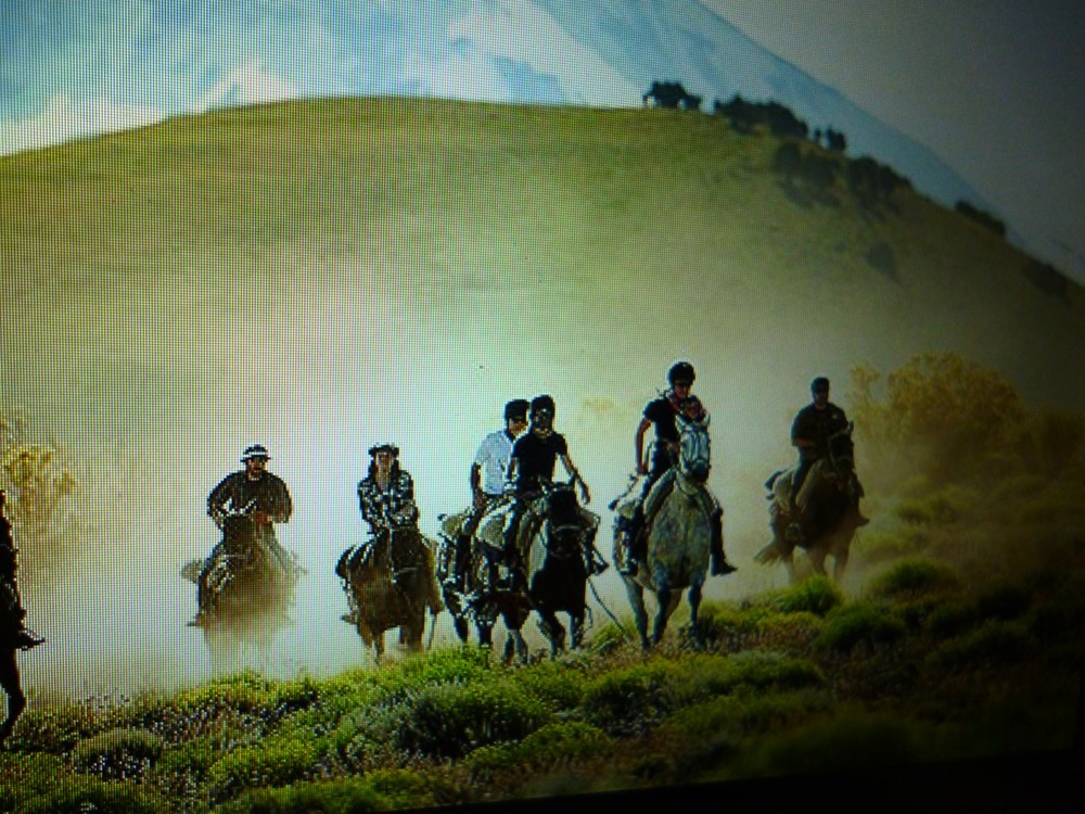 ガウチョのいるアルゼンチンの草原地帯の風景