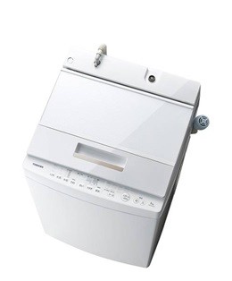 強化ガラスを使用した「ガラストップデザイン」採用の全自動洗濯機