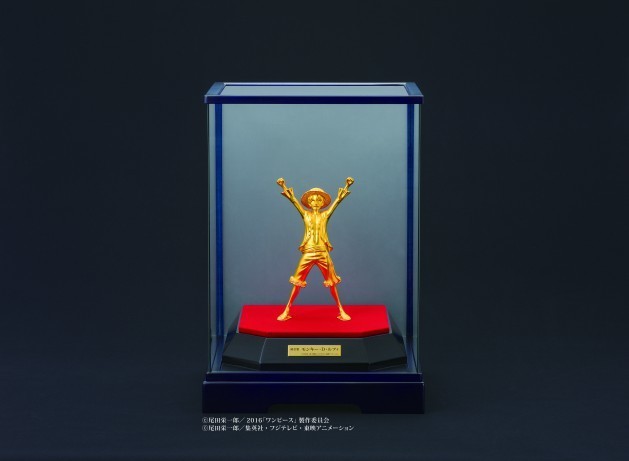 劇場版「ONE PIECE FILM GOLD」タイトルにちなんだ純金製「ルフィ」フィギュア