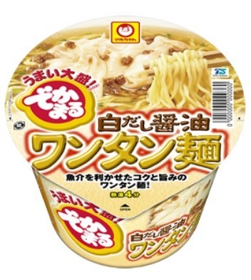 白だし醤油を使用したワンタン麺　「マルちゃん　でかまる」から