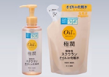 水と油のいいとこどりオイルイン化粧水　ロート製薬から