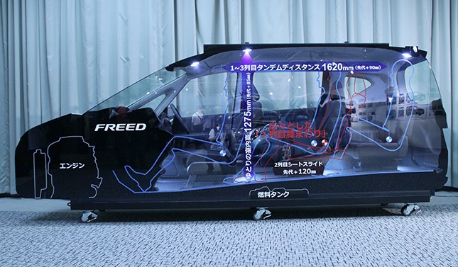 「フリードプラス」の荷室長は驚きの1910mm。身長の高い男性が寝っ転がれるほど