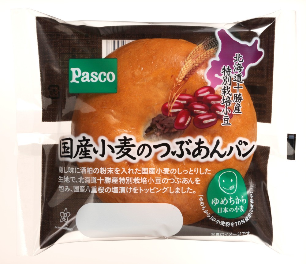グルテンを多く含んだ国産小麦のつぶあんパン