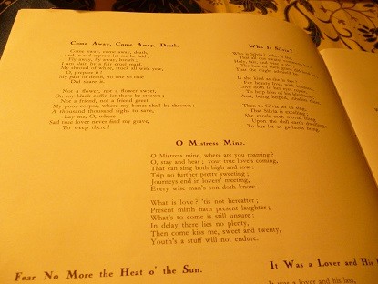 歌詞となったシェイクスピアの詩の数々