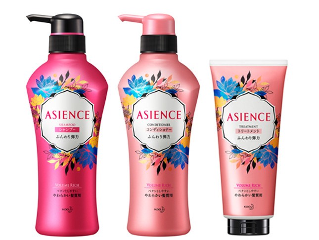 16年9月にリニューアル発売された「アジエンス」。写真は、やわらかい髪質用の「ふんわり弾力タイプ」