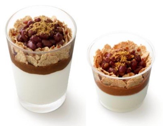 モスから冬の和スイーツ2種...「玄米フレークシェイク　あずきと黒蜜きなこ」＆「玄米餅のおしるこ」