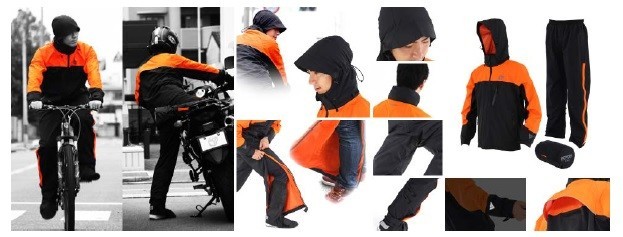 自転車・バイクでの通勤用に特化「ライダーズレインウェア」　傘さし運転禁止受け