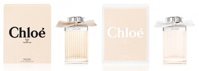 ビッグボトルの「クロエ オードパルファム」（左）と「クロエ オードトワレ」