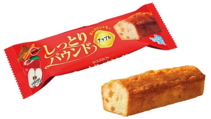 バータイプの「しっとりパウンドアップル」　ブルボンから