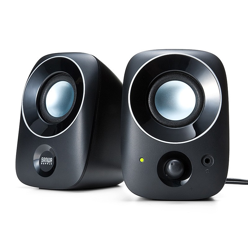 コンパクトでパワフルな音量のPCスピーカー　、サンワサプライ