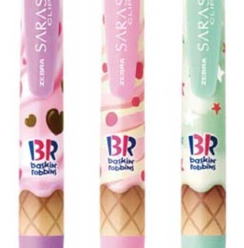 ゼブラのジェルボールペン「サラサクリップ」と「プレフィール」がサーティワンとコラボ