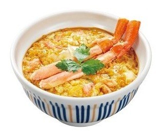 紅ズワイカニの脚むき身2本「カニとじ丼」、なか卯から