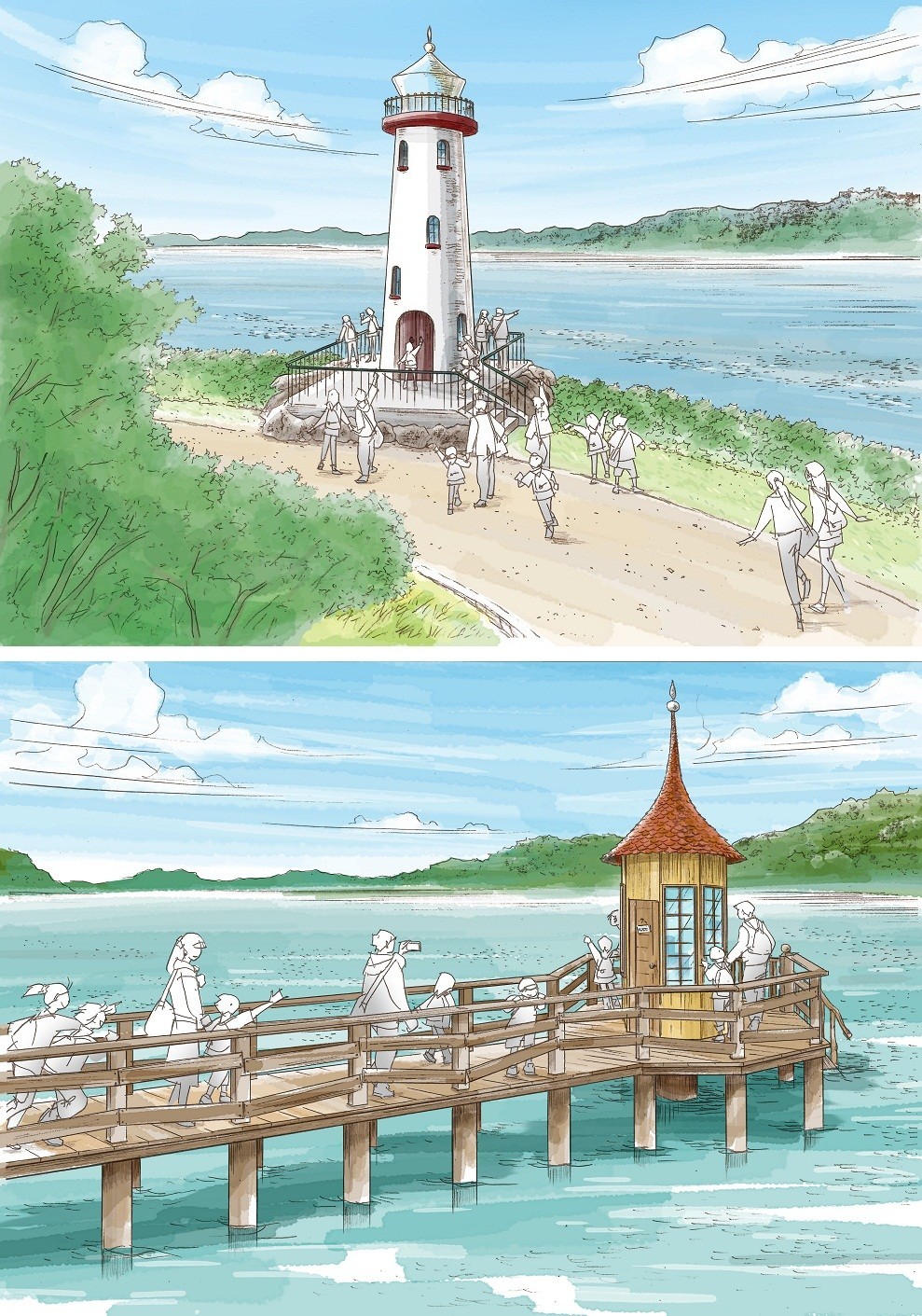 灯台や水浴び小屋のイメージ画像　(C)Moomin Characters