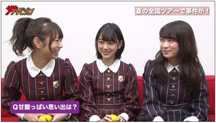 乃木坂46の北野日奈子（左）、堀未央奈（中央）、秋元真夏（右）
