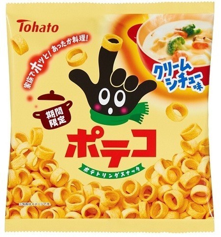 ポテコにホッとするおいしさのクリームシチュー味登場、東ハト