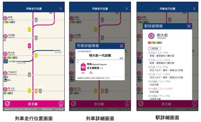 京王電鉄、列車走行位置お知らせアプリを開始