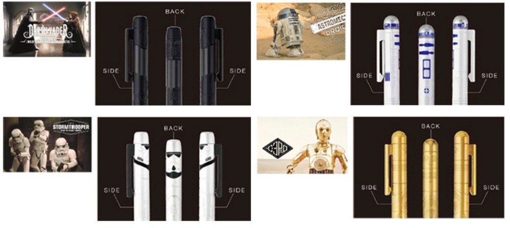 ペン本体の上部に各キャラクターを表現