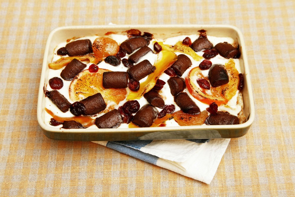 「ヨーグルト×ドライフルーツ×ビスケット×焼きチョコ【ベイク】」