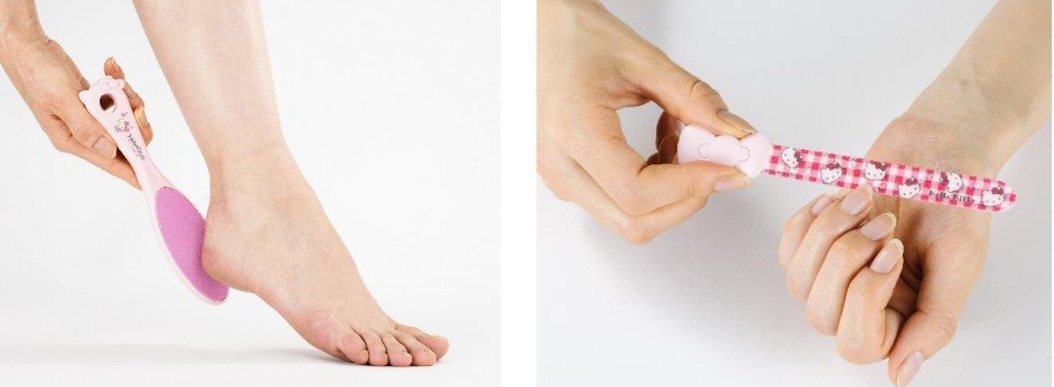 京セラ「ハローキティセラミックかかとやすり」と「つめやすり」