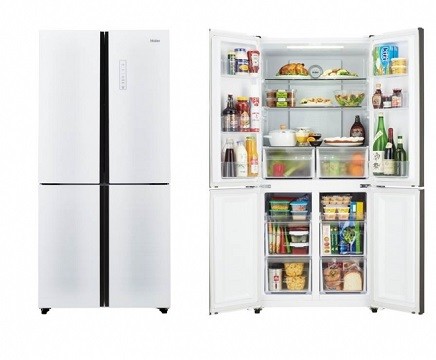 ヨーロピアンスタイルのガラストップ4ドア冷凍冷蔵庫、ハイアールから