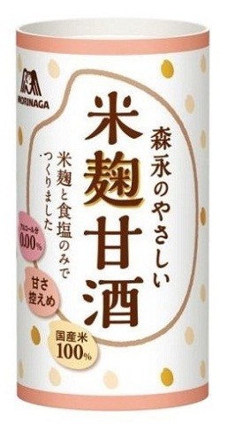 「森永のやさしい米麹甘酒」原料は米麹と食塩のみ