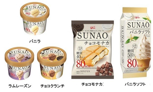 江崎グリコ「おいしさと健康」の新ブランド「SUNAO」スタート、アイス5品発売