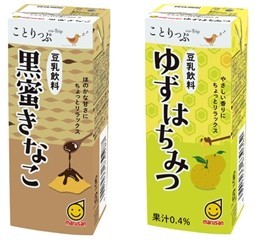 「ことりっぷ」監修の豆乳飲料「黒蜜きなこ」と「ゆずはちみつ」、マルサンアイから