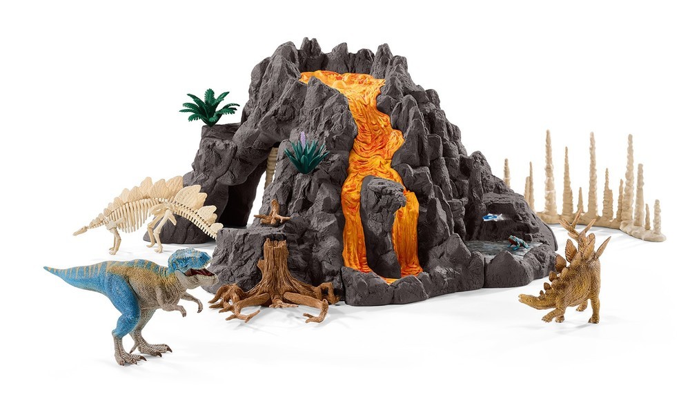 「大火山とティラノサウルス恐竜ビッグセット」何度も遊べる楽しい仕掛け