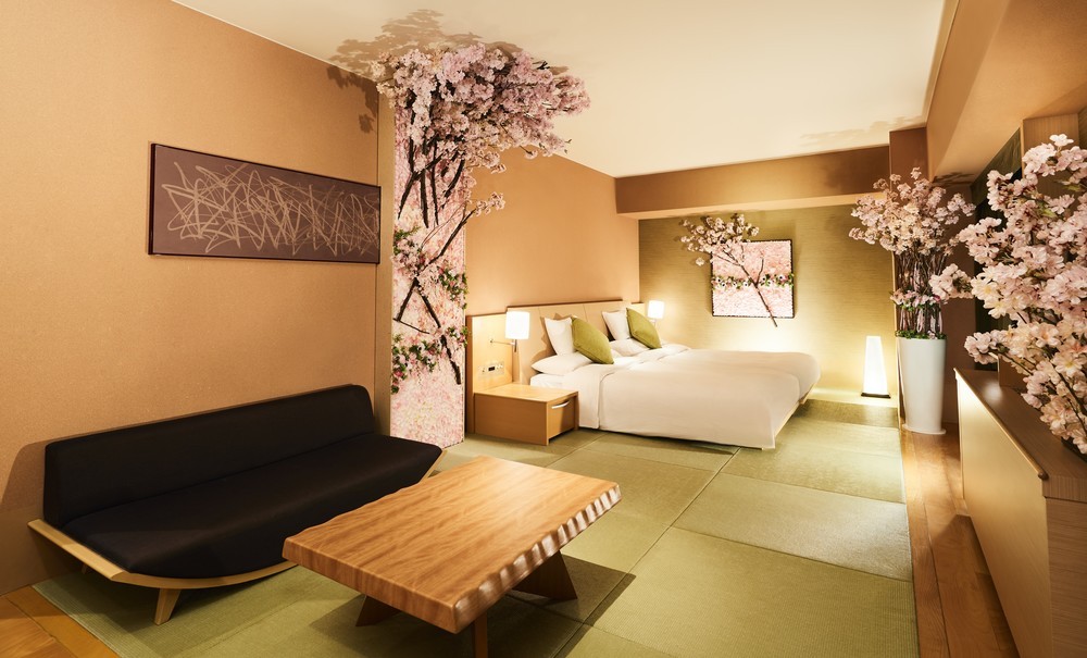 大阪リーガロイヤル「桜スイートでお花見プラン」和室スイートをアートフラワーで装飾