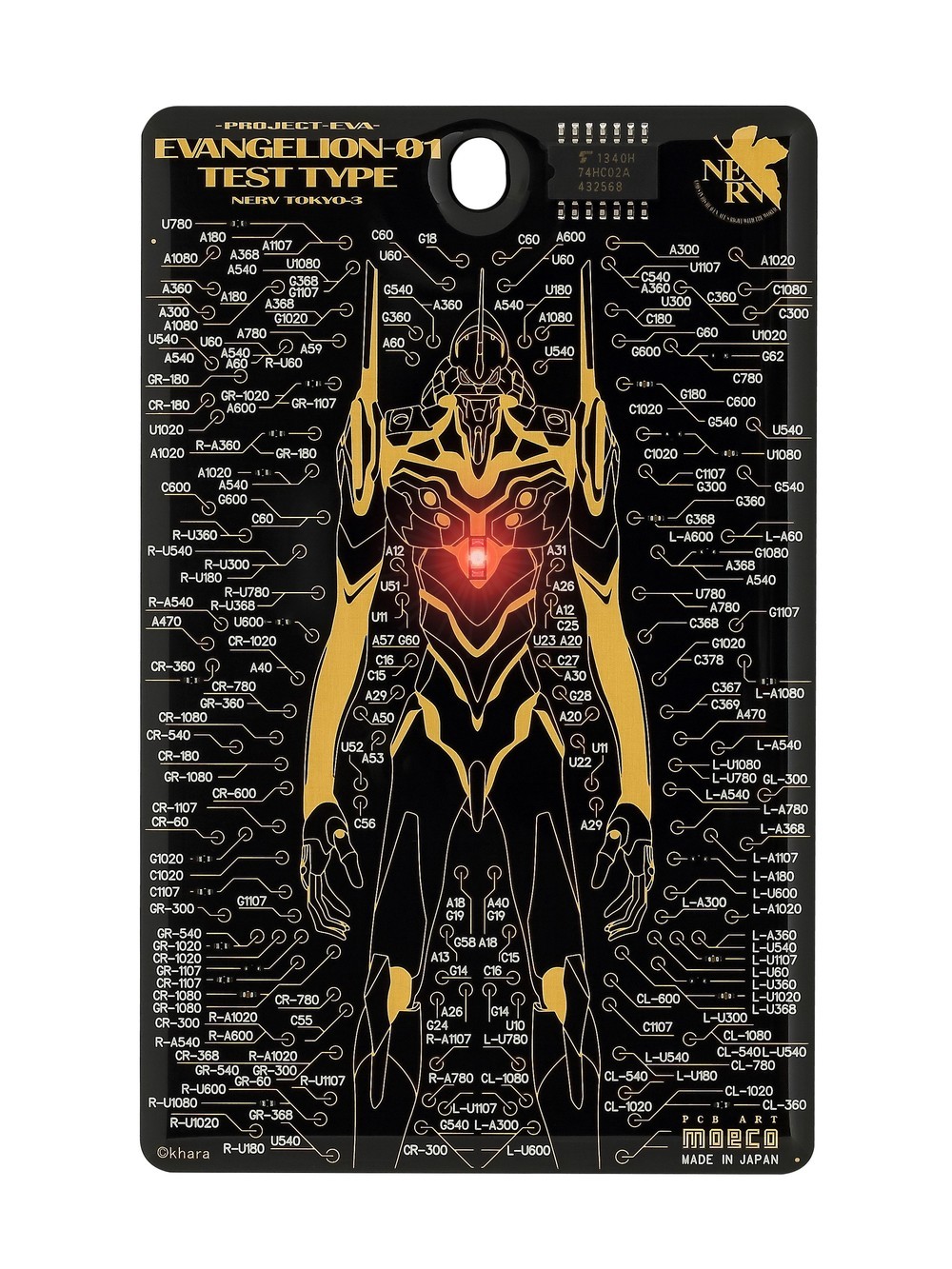 FLASH EVA01 基板アート ICカードケース　黒／(C)khara