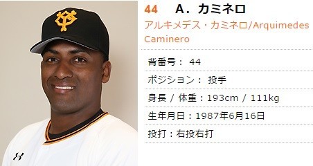 巨人新外国人カミネロ、圧巻の最速155キロ　<br />WBC韓国代表主砲を手玉に