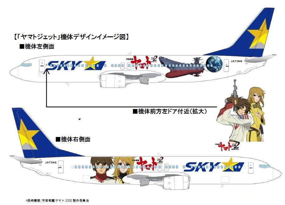スカイマーク「ヤマトジェット」2月25日発進　新作とのコラボ特別デザイン機