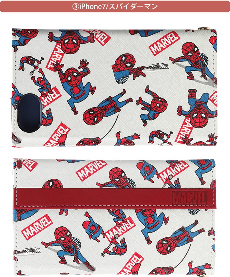 iPhone 7用 フリップカバー / スパイダーマン