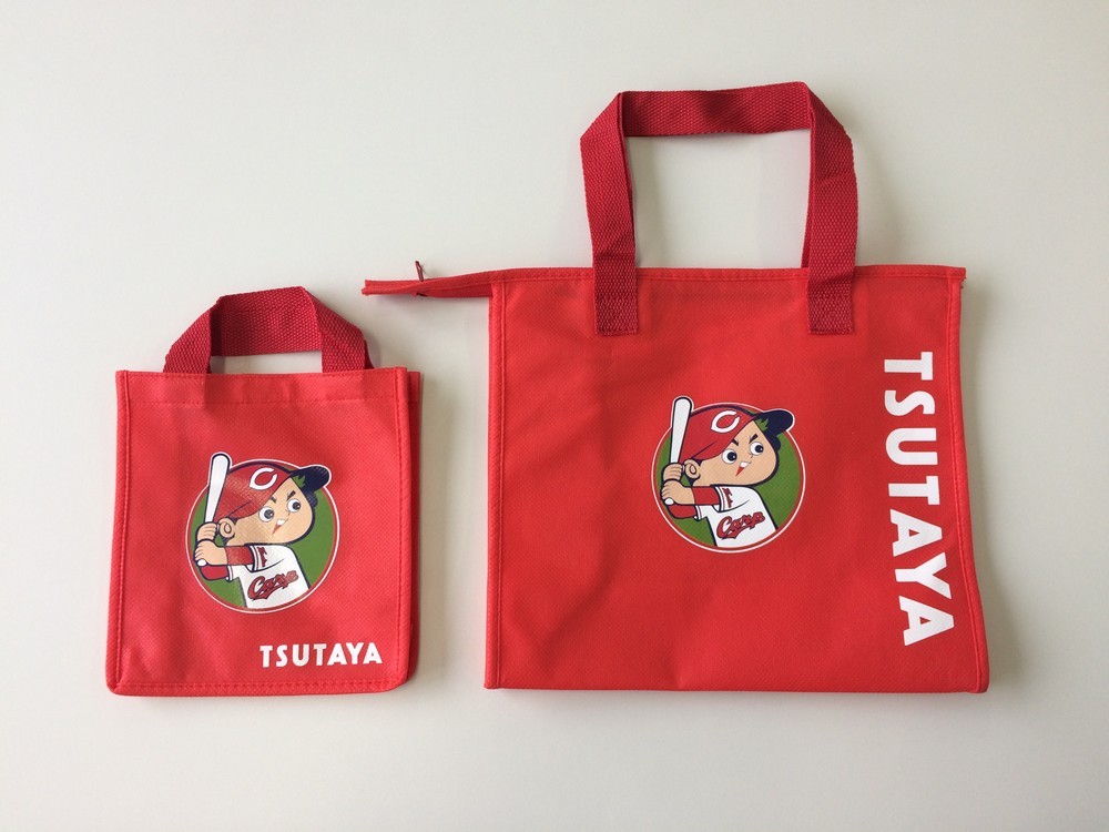 カープ仕様のTSUTATAレンタル用マイバッグ　オンラインショップで予約受付開始！！