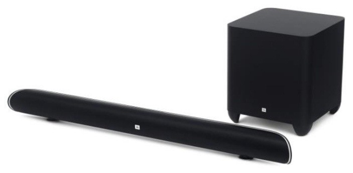 コンパクトなサブウーファーはサウンドバーとワイヤレス接続